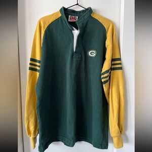 Barbarian Rugby Green Bay Packers Polo Shirt Mens XL Heavyweight Vintage 90s